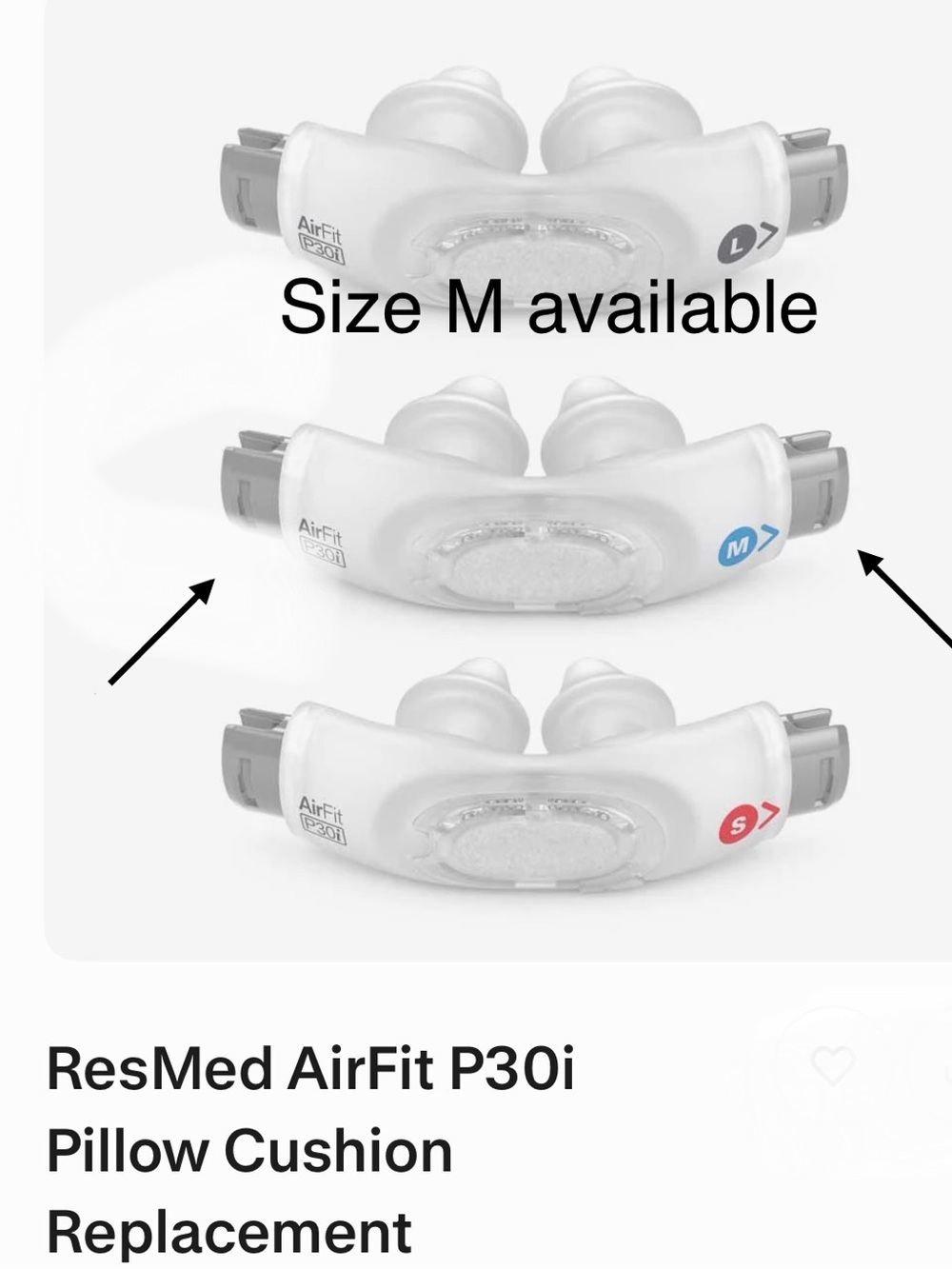 ResMed AirFit P30i Pillow Cushion Replacement. Quantity 4